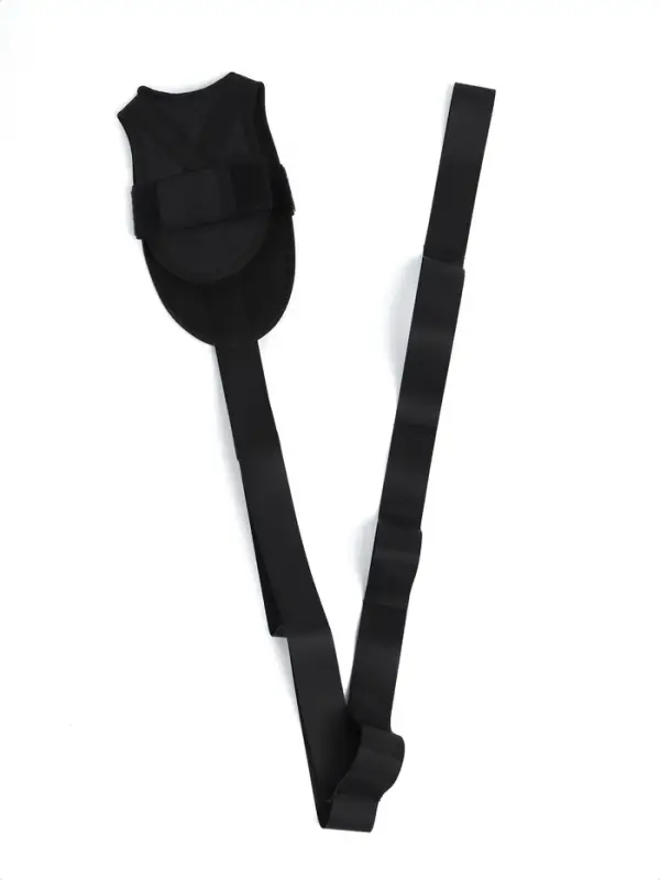 Эспандер-лента с захватами для мышц ног, чёрный