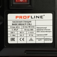 Насосная станция PROFLINE BASIC 800/42P, 800 Вт, напор 42 м, 50 л/мин, бак 19 л, пластик