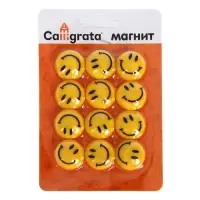 Магниты для доски, &laquo;Смайл&raquo;, d=2 см, набор 12 штук, блистер, Calligrata
