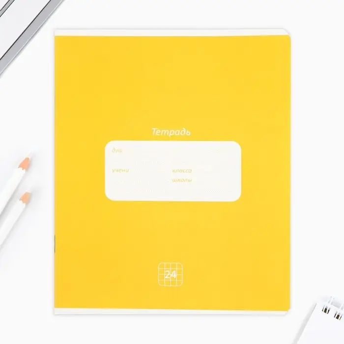 Тетрадь в клетку 24 листа А5, на скрепке &laquo;Классика&raquo;, обложка мелованный картон, 5 видов МИКС