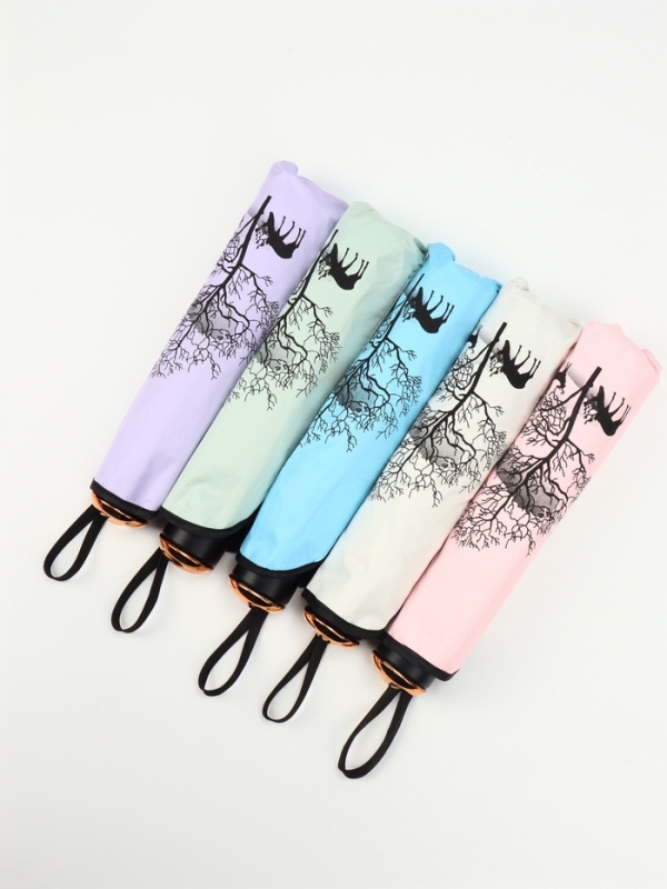 Зонт механический «Деревья», эпонж, 4 сложения, 8 спиц, R = 49/56 см, D = 112 см, цвет МИКС Зонт механический «Деревья», эпонж, 4 сложения, 8 спиц, R = 49/56 см, D = 112 см, цвет МИКС