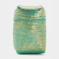 Корзинка плетёная &laquo;Голден&raquo;, 16&times;16&times;23 см, голубая