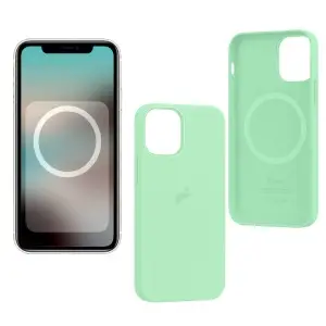 Чехол для iPhone 12 Pro Max Silicone Case Pistachio (MagSafe + анимация NFC) c LOGO