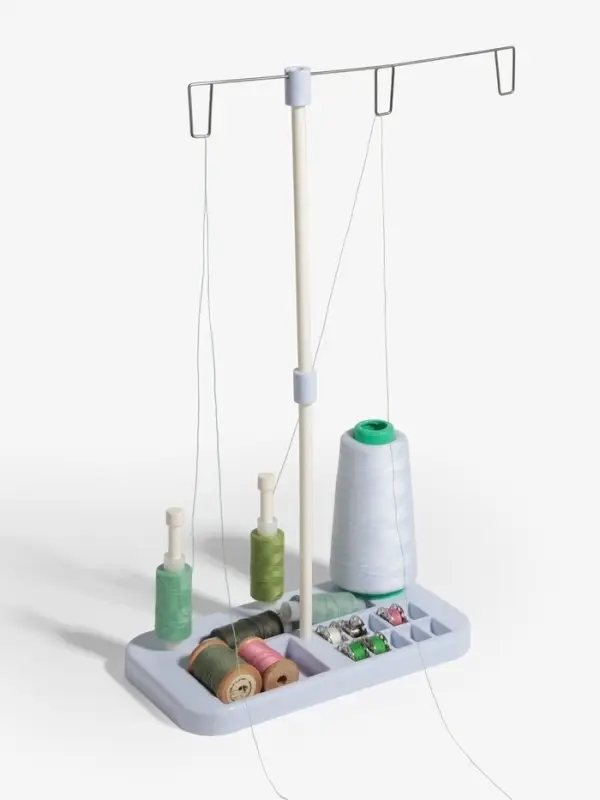 Органайзер-стойка для ниток, на подставке, 20.7&times;10.8&times;36.5 см, голубой, белый