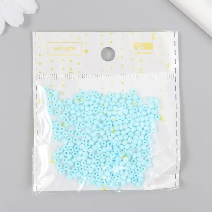 Бисер стекло 8/0  Бисер стекло 8/0 "Маршмеллоу. Матовый. Небесный" 10 гр