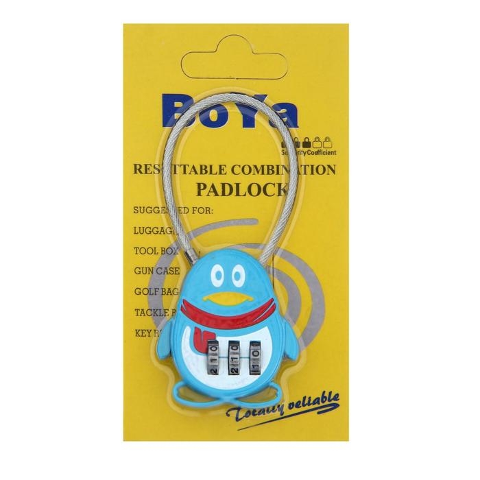 Замок навесной кодовый, Замок навесной кодовый, "Пингвин", голубой