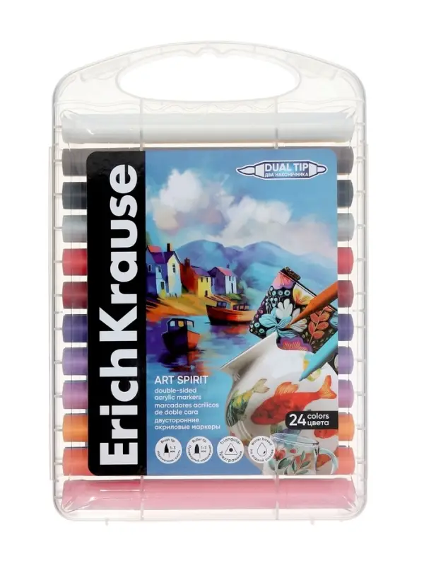 Акриловые маркеры 24цв ErichKrause Art Spirit, двусторон., европодвес