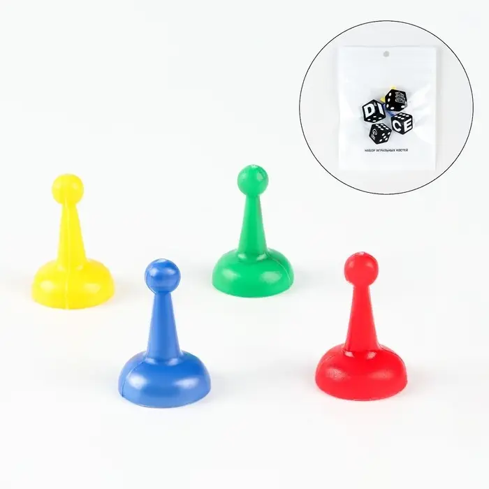 Фишки для настольной игры 2.5&times;1.5&times;1.5 см, набор 4 шт.