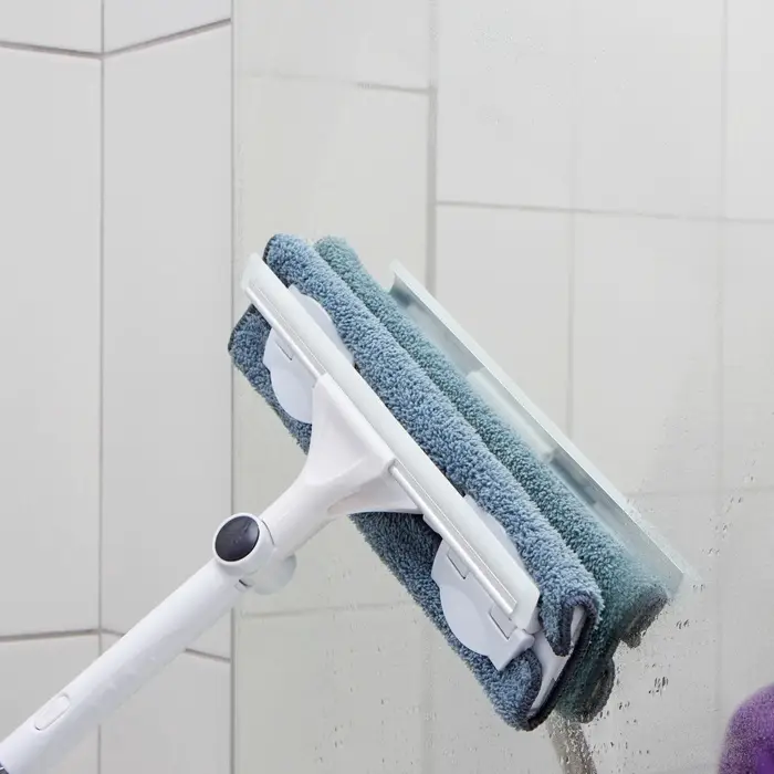 Окномойка бабочка, стальная телескопическая ручка, микрофибра, поворот на 180&deg;, 27&times;7&times;114(137) см