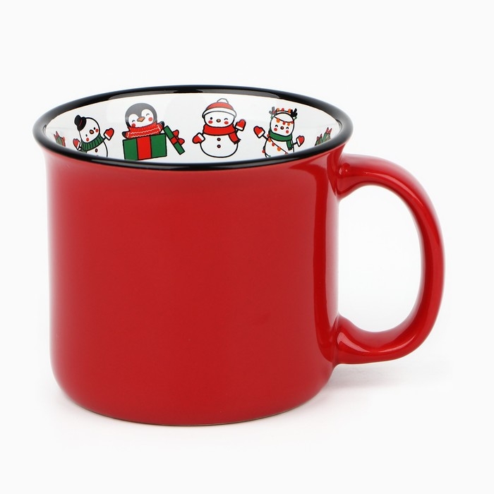 Кружка новогодняя керамическая «С Новым годом!», 450 мл, цвет белый Кружка новогодняя керамическая «С Новым годом!», 450 мл, цвет белый