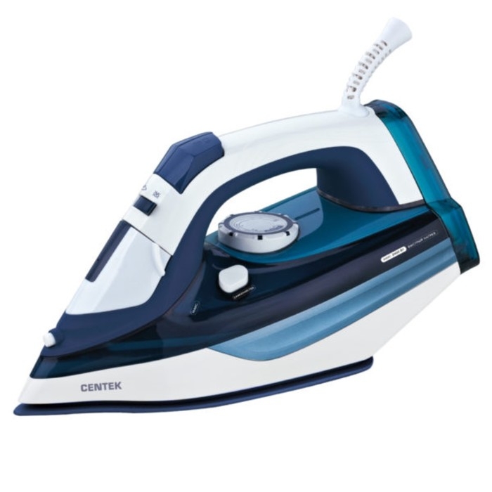 Утюг Centek CT-2319, 2400 Вт, керамика, 480 мл, капля-стоп, пар. удар, бело-синий Утюг Centek CT-2319, 2400 Вт, керамика, 480 мл, капля-стоп, пар. удар, бело-синий