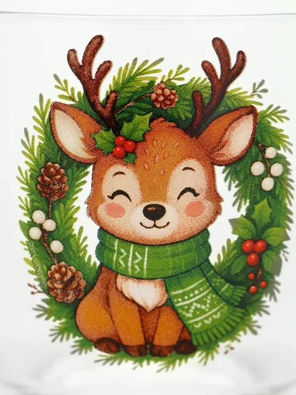 Кружка стеклянная новогодняя &laquo;Оленёнок&raquo;, 500 мл