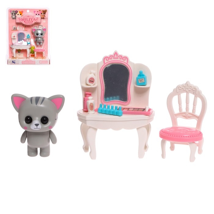 Набор игровой «Котик» с мебелью и аксессуарами, МИКС Набор игровой «Котик» с мебелью и аксессуарами, МИКС