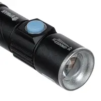 Фонарь ручной тм ЕРМАК,XPE,1200мАч,2,5х2,5х9,5см,3 режима,алюминиевый,с USB штекером,фокусировка