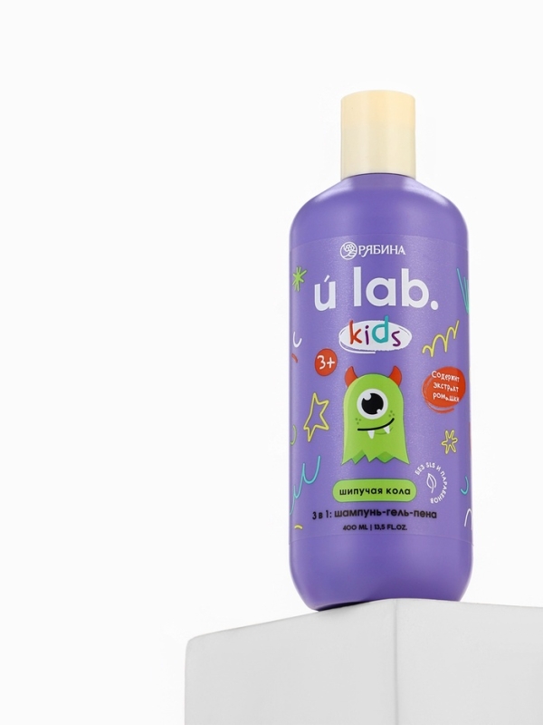 Детский шампунь-гель-пена 3в1 «Монстрики», 400 мл, аромат шипучая кола, ULAB Детский шампунь-гель-пена 3в1 «Монстрики», 400 мл, аромат шипучая кола, ULAB