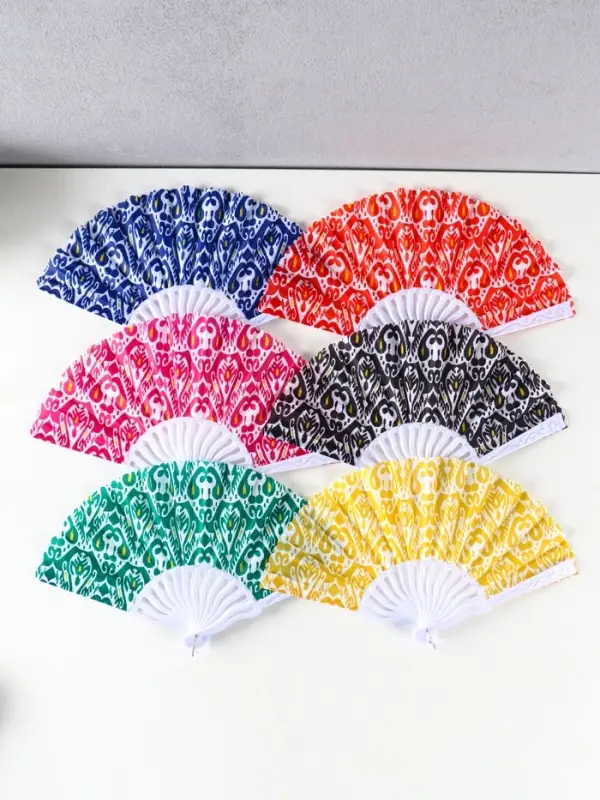 Веер пластик, текстиль  Веер пластик, текстиль "Шёлковый путь" МИКС 23 см