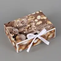 Коробка подарочная, самосборная двухсторонняя &laquo;Новогодние чудеса&raquo;, 16.5&times;12&times;5 см