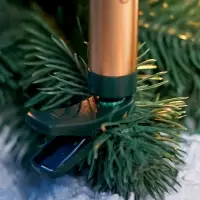 Светодиодные «Свечи на прищепках золотистые» 9 см, набор 10 шт, 10 LED, от батареек АААх6, пульт, свечение тёплое белое