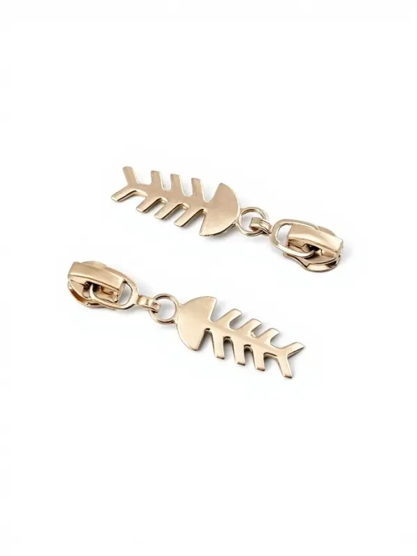 Бегунок для молнии &laquo;Спираль&raquo;, №3, &laquo;Рыба&raquo;, 10 шт., цвет никель