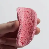 Спонж для умывания, набор - 2 шт., d=8 см, розовый/синий