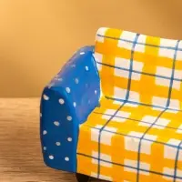 Мебель для кукол &laquo;Кресло&raquo;, 10&times;4&times;5.5 см, дерево, жёлто-синяя