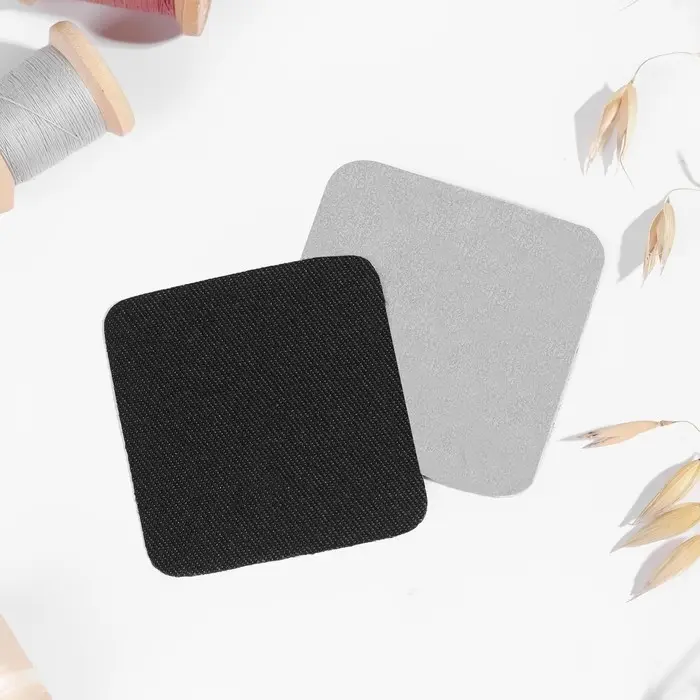 Заплатки для одежды, 5.5&times;5.5 см, клеевые, пара, чёрные