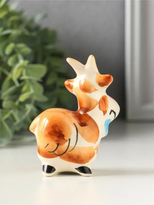 Фигурка фарфор &laquo;Козлик Паша&raquo;, 8.5 см, гжель, цветная, МИКС