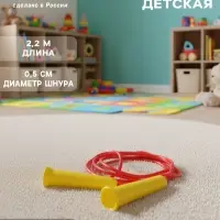Скакалка детская 2.2 м, тонкая, МИКС