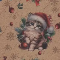 Бумага упаковочная бурый крафт &laquo;Котик&raquo;, 50&times;70 см