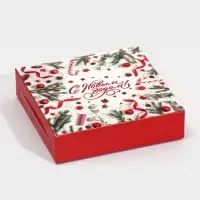 Коробка складная «С Новым годом!», 14 х 14 х 3.5 см