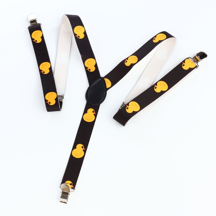 Подтяжки взрослые, ширина 2,5 см, цвет чёрный/жёлтый Подтяжки взрослые, ширина 2,5 см, цвет чёрный/жёлтый