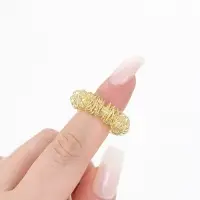 Массажёры для пальцев рук, d=3&times;0.8 см, 2 шт., цвет золотистый