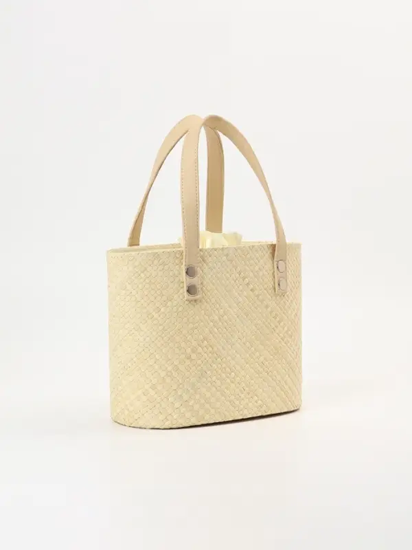 Сумка плетёная из пандана, 25&times;18&times;38 см, бежевая