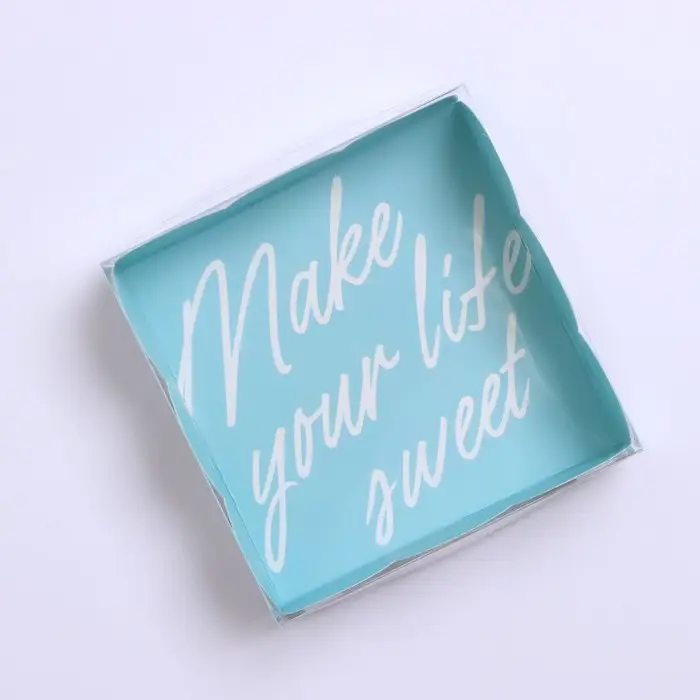 Коробка для печенья, кондитерская упаковка с пластиковой крышкой, Make your life sweet, 10.5 х 10.5 х 3 см Коробка для печенья, кондитерская упаковка с пластиковой крышкой, Make your life sweet, 10.5 х 10.5 х 3 см