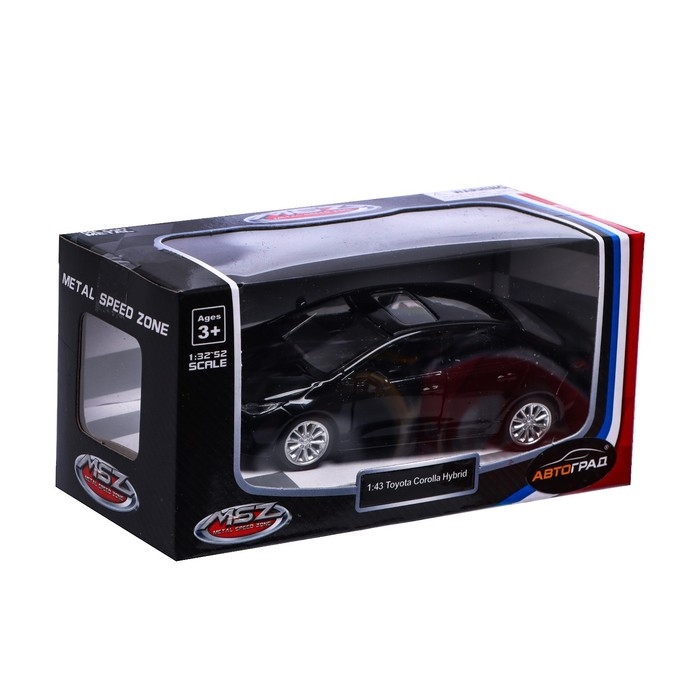 Машина металлическая TOYOTA COROLLA HYBRID, 1:43, инерция, открываются двери, цвет чёрный Машина металлическая TOYOTA COROLLA HYBRID, 1:43, инерция, открываются двери, цвет чёрный