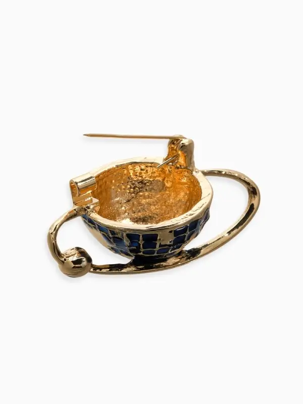 Брошь &laquo;Планета Земля&raquo;, синяя в золоте