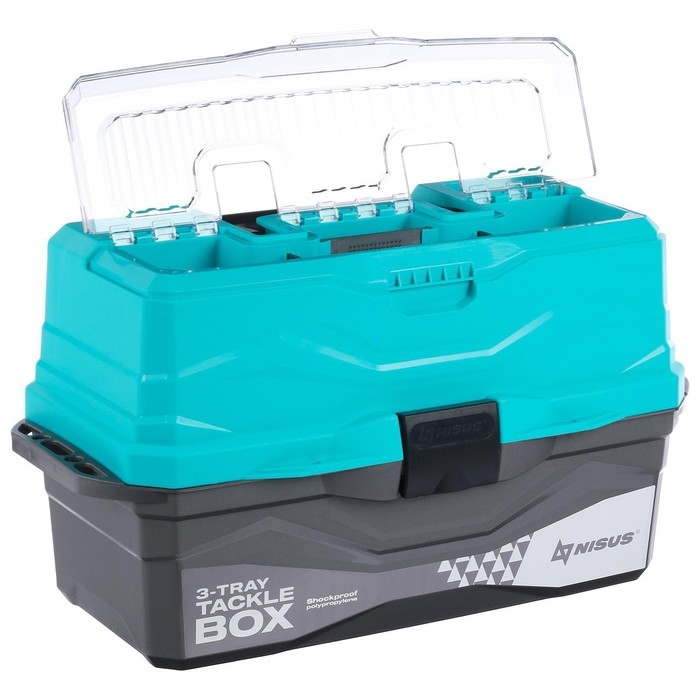 Ящик рыболовный Tackle Box трёхполочный NISUS, бирюзовый Ящик рыболовный Tackle Box трёхполочный NISUS, бирюзовый