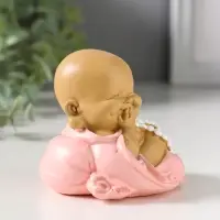 Сувенир полистоун "Маленький хотей в розовом одеянии - не скажу" 8х9,3х7 см