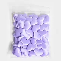 Сердечки декоративные атласные 3.5 см, сиреневые, 100 штук