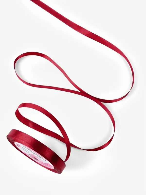 Лента атласная, 10 мм, 23±1 м, бордовая №37 Лента атласная, 10 мм, 23±1 м, бордовая №37