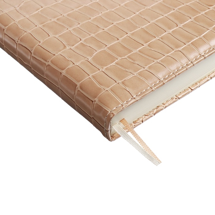 Ежедневник датированный 2025 A5 168 листов, deVENTE.Barbara, твердая обложка кожзам с поролоном, хлястик, перфорация, ляссе, блок 70, бежевый Ежедневник датированный 2025 A5 168 листов, deVENTE.Barbara, твердая обложка кожзам с поролоном, хлястик, перфорация, ляссе, блок 70, бежевый