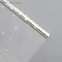 Плёнка для цветов упаковочная глянцевая «Звёзды», серебро, 1 х 5.2 м, 200 г