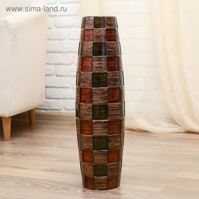 Ваза керамика напольная "Индиго" бочонок, 17х60 см