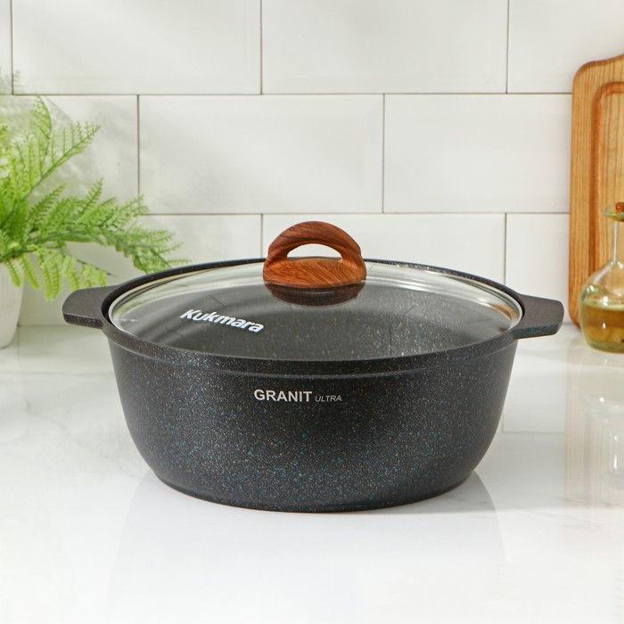 Кастрюля-жаровня Granit ultra, 5 л, d=28 см, антипригарное покрытие, цвет чёрный Кастрюля-жаровня Granit ultra, 5 л, d=28 см, антипригарное покрытие, цвет чёрный