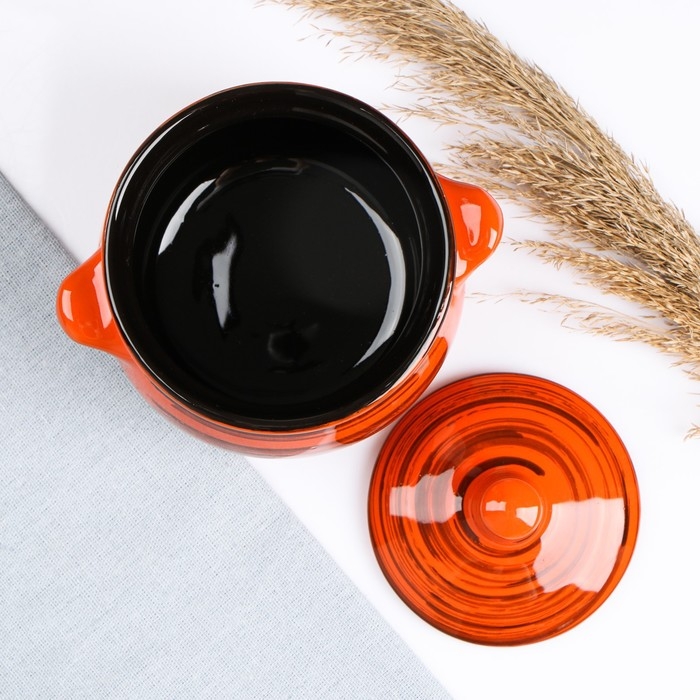 Горшок керамический для запекания "Пиканто" 0,65л / 12,5х11,5см, радуга МИКС