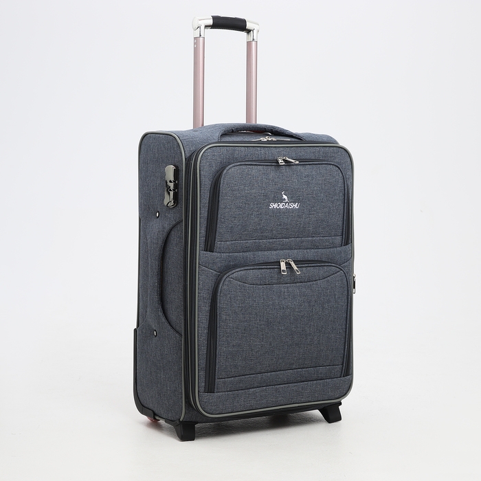 Чемодан средний 52 л (M), отдел на молнии, кодовый замок, с расширением, цвет серый Чемодан средний 52 л (M), отдел на молнии, кодовый замок, с расширением, цвет серый