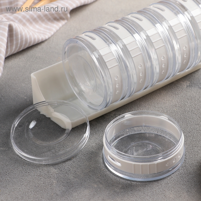 Набор для специй «Цилиндр», 6 шт на подставке, 19×8×9 см Набор для специй «Цилиндр», 6 шт на подставке, 19×8×9 см