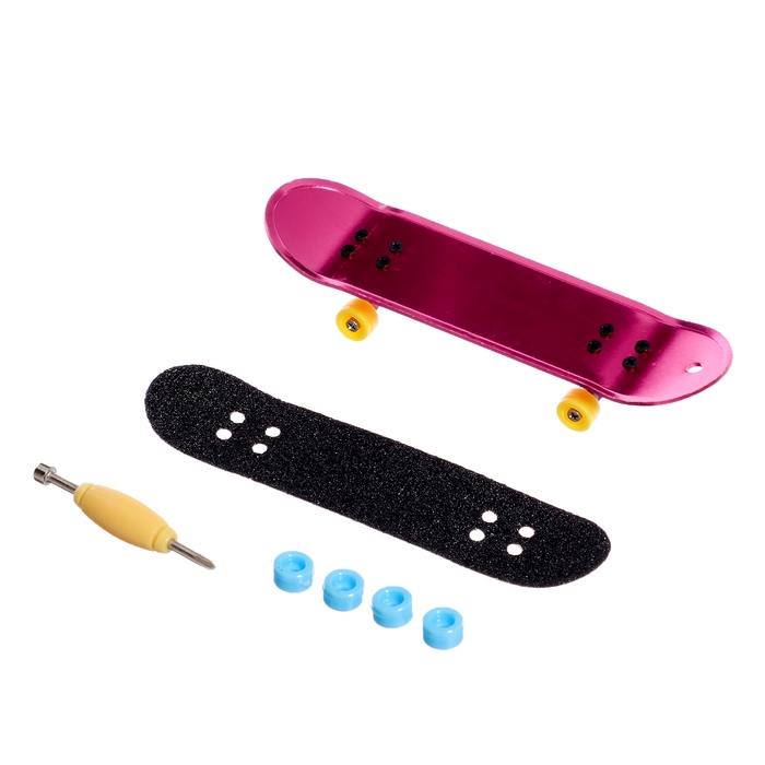 Фингерборд металлический «Золотой трюк», 2 комплекта колёс, ключ, цвет МИКС Фингерборд металлический «Золотой трюк», 2 комплекта колёс, ключ, цвет МИКС