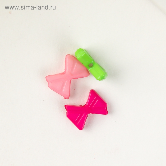 Бусины для творчества пластик Бусины для творчества пластик "Яркие бантики" набор 120 шт 0,2х1х0,7 см