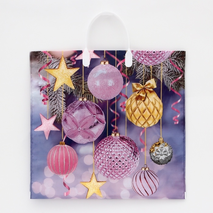 Пакет  Пакет "Карамельки", полиэтиленовый с пластиковой ручкой, 38х35 см, 90 мкм